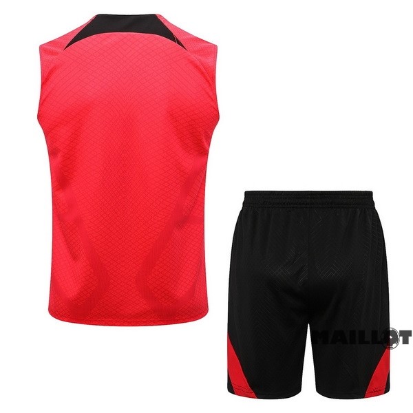 Foot Maillot Pas Cher Entrainement Sans Manches Ensemble Complet Liverpool 2022 2023 Rouge