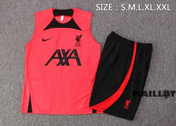 Foot Maillot Pas Cher Entrainement Sans Manches Ensemble Complet Liverpool 2022 2023 Rouge