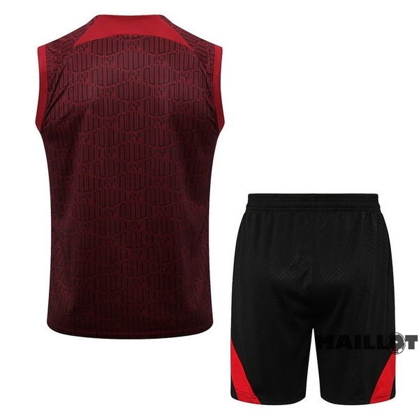 Foot Maillot Pas Cher Entrainement Sans Manches Ensemble Complet Liverpool 2022 2023 Rouge