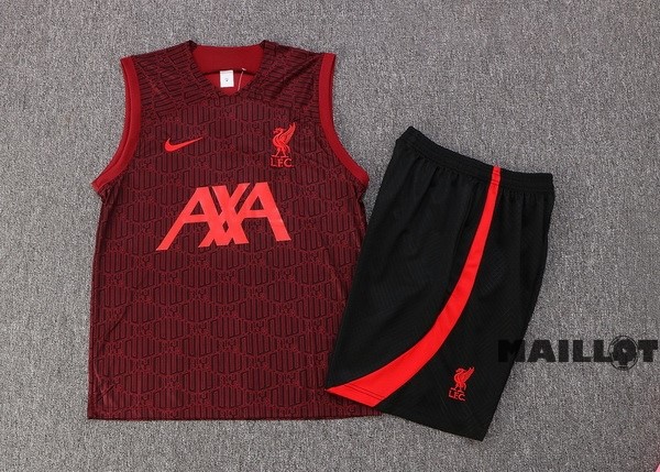 Foot Maillot Pas Cher Entrainement Sans Manches Ensemble Complet Liverpool 2022 2023 Rouge