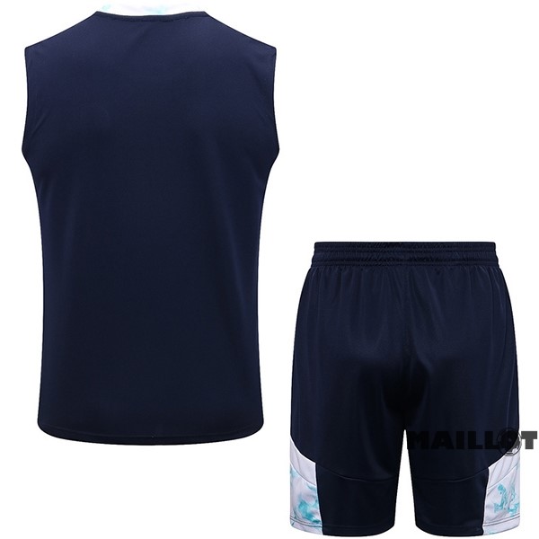 Foot Maillot Pas Cher Entrainement Sans Manches Ensemble Complet Manchester City 2022 2023 Bleu Blanc