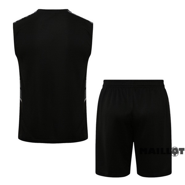 Foot Maillot Pas Cher Entrainement Sans Manches Ensemble Complet Manchester United 2022 2023 Noir