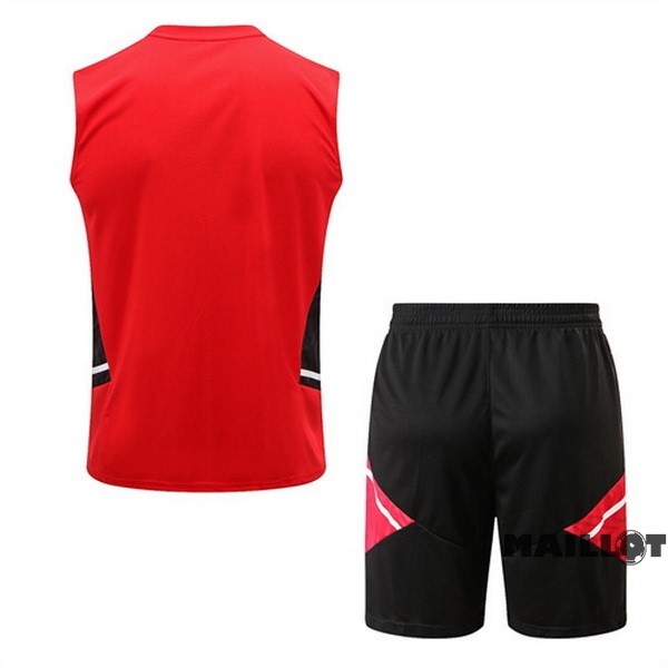 Foot Maillot Pas Cher Entrainement Sans Manches Ensemble Complet Manchester United 2022 2023 Rouge III Noir