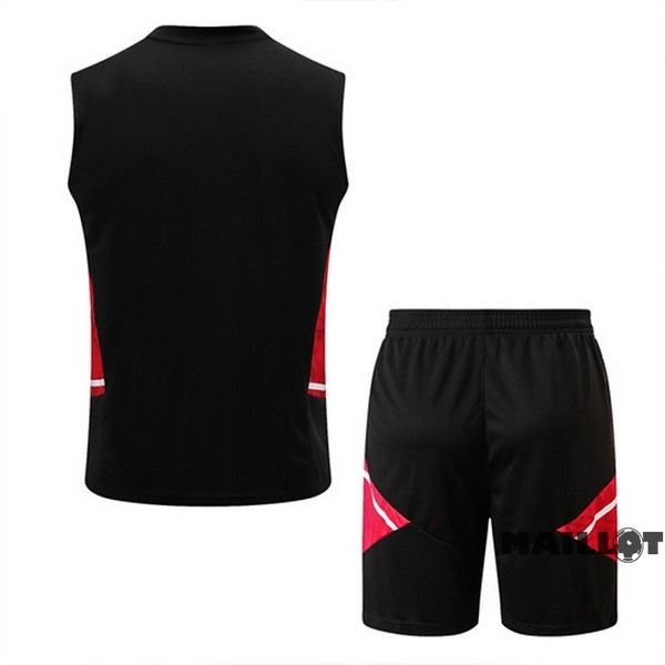 Foot Maillot Pas Cher Entrainement Sans Manches Ensemble Complet Manchester United 2022 2023 Rouge II Noir