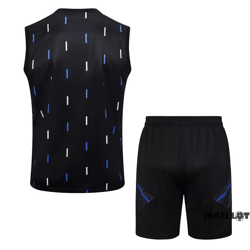 Foot Maillot Pas Cher Entrainement Sans Manches Ensemble Complet Manchester United 2023 2024 I Noir