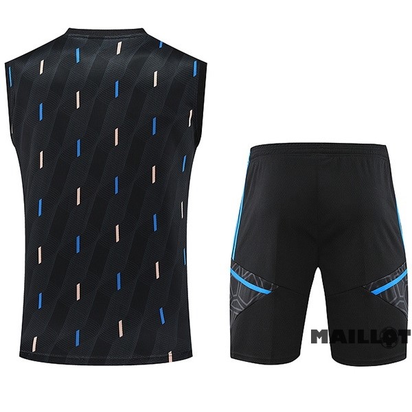 Foot Maillot Pas Cher Entrainement Sans Manches Ensemble Complet Manchester United 2023 2024 Noir