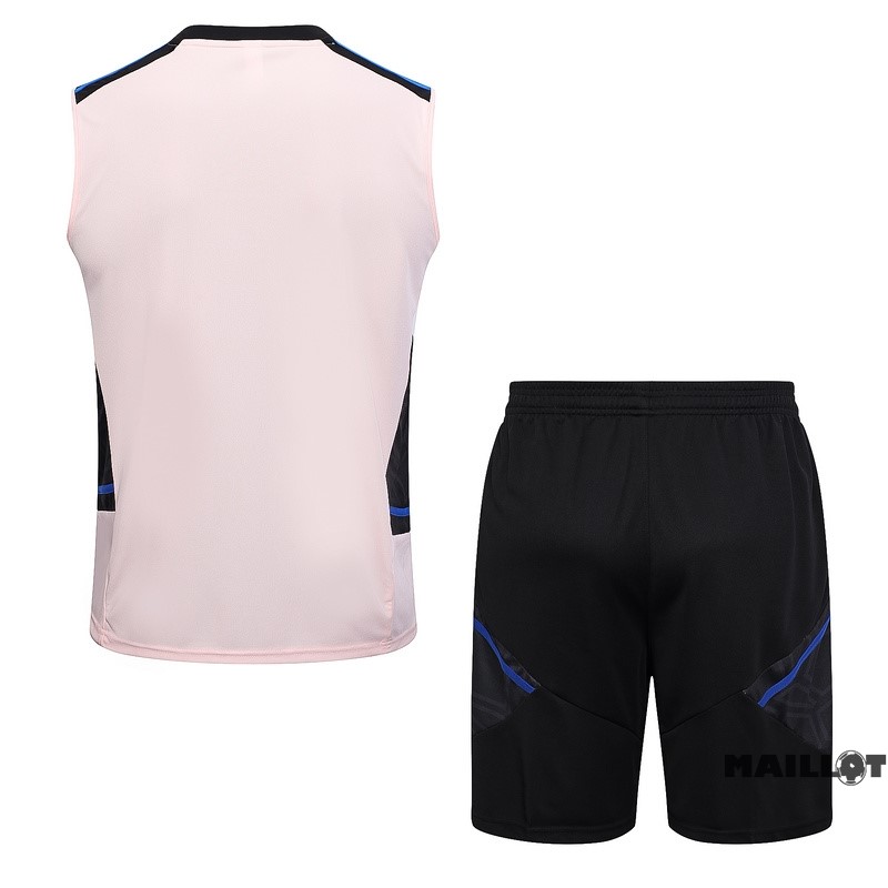 Foot Maillot Pas Cher Entrainement Sans Manches Ensemble Complet Manchester United 2023 2024 Rose Noir