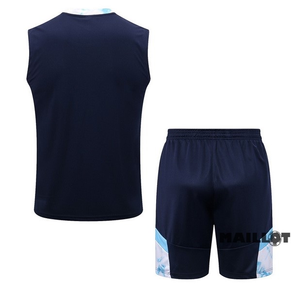 Foot Maillot Pas Cher Entrainement Sans Manches Ensemble Complet Marsella 2022 2023 Bleu Blanc