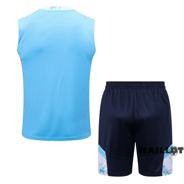 Foot Maillot Pas Cher Entrainement Sans Manches Ensemble Complet Marsella 2022 2023 Bleu I Blanc
