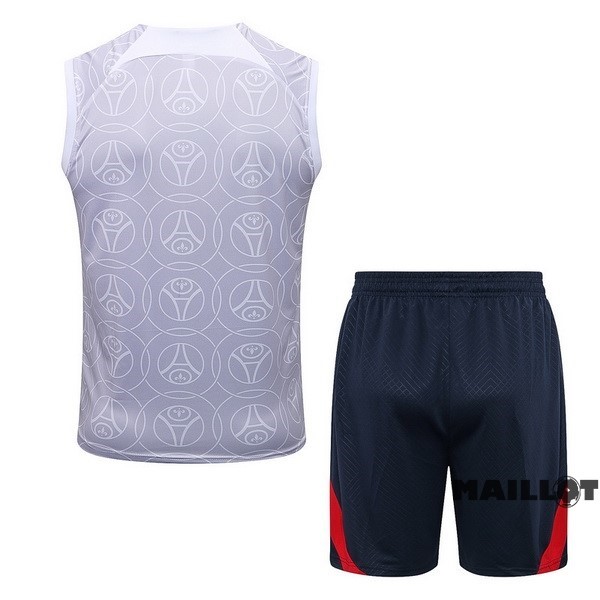 Foot Maillot Pas Cher Entrainement Sans Manches Ensemble Complet Paris Saint Germain 2022 2023 Blanc I Bleu