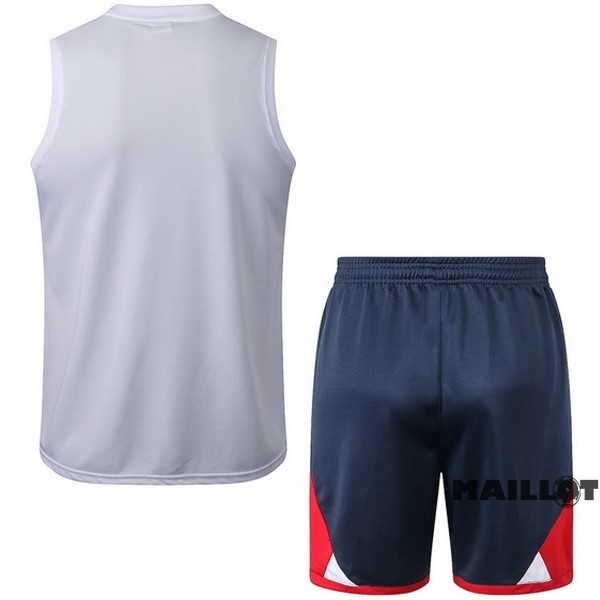 Foot Maillot Pas Cher Entrainement Sans Manches Ensemble Complet Paris Saint Germain 2022 2023 Blanc I Rouge Bleu