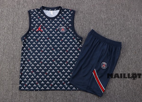 Foot Maillot Pas Cher Entrainement Sans Manches Ensemble Complet Paris Saint Germain 2022 2023 Bleu