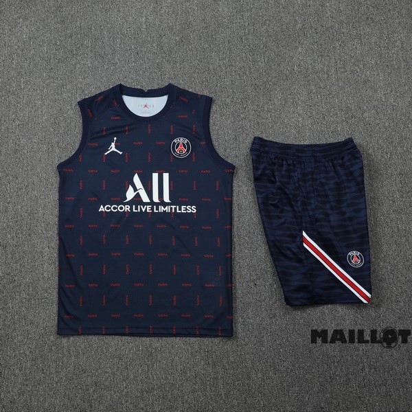 Foot Maillot Pas Cher Entrainement Sans Manches Ensemble Complet Paris Saint Germain 2022 2023 Bleu