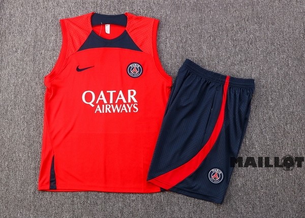 Foot Maillot Pas Cher Entrainement Sans Manches Ensemble Complet Paris Saint Germain 2022 2023 Rouge I Bleu