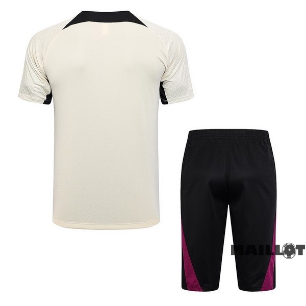 Foot Maillot Pas Cher Entrainement Sans Manches Ensemble Complet Paris Saint Germain 2023 2024 Jaune Noir