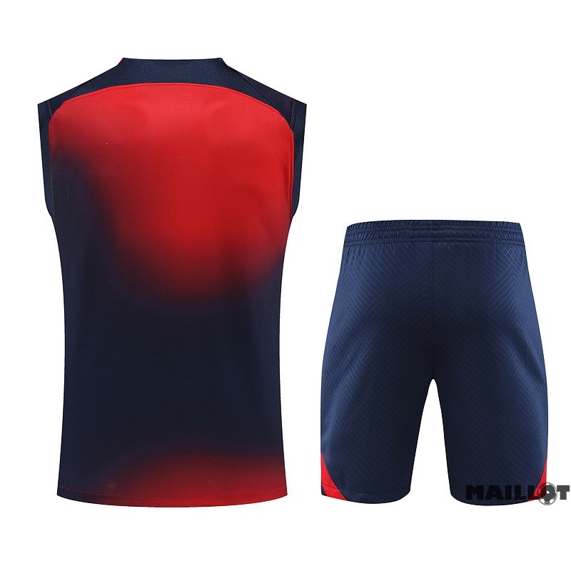 Foot Maillot Pas Cher Entrainement Sans Manches Ensemble Complet Paris Saint Germain 2023 2024 Rouge Bleu