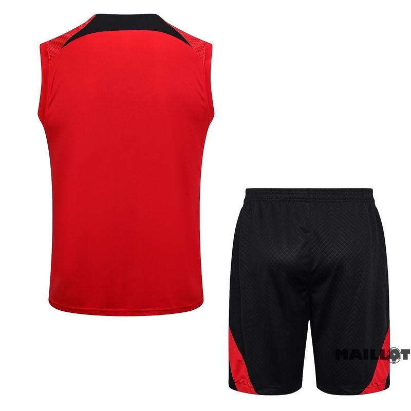 Foot Maillot Pas Cher Entrainement Sans Manches Ensemble Complet Paris Saint Germain 2023 2024 Rouge I Noir