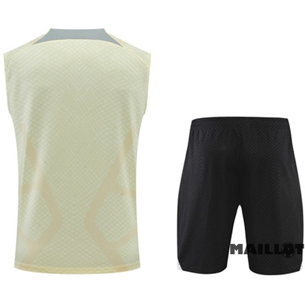 Foot Maillot Pas Cher Entrainement Sans Manches Ensemble Complet Tottenham Hotspur 2022 2023 Jaune Noir