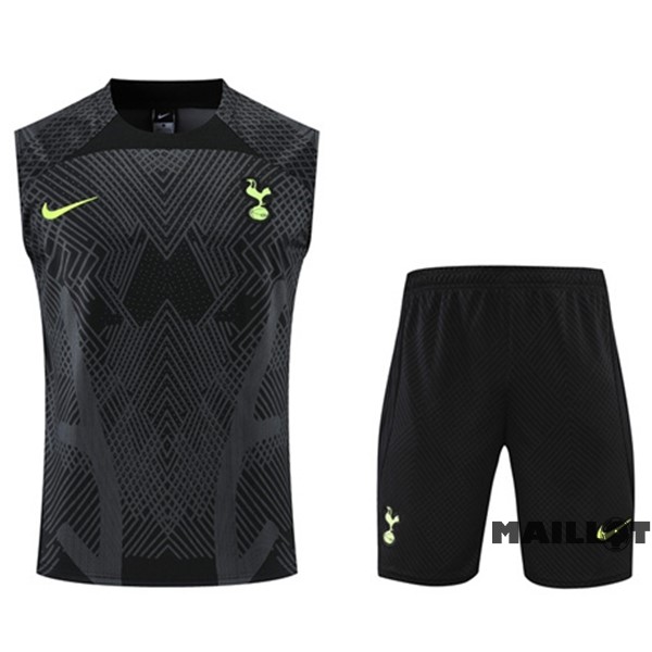 Foot Maillot Pas Cher Entrainement Sans Manches Ensemble Complet Tottenham Hotspur 2022 2023 Noir