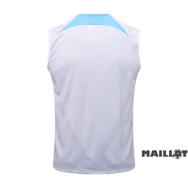 Foot Maillot Pas Cher Entrainement Sans Manches Inter Milán 2022 2023 Blanc Bleu