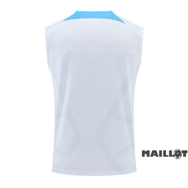 Foot Maillot Pas Cher Entrainement Sans Manches Inter Milán 2022 2023 Blanc Bleu
