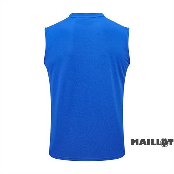 Foot Maillot Pas Cher Entrainement Sans Manches Juventus 2022 2023 Bleu Jaune