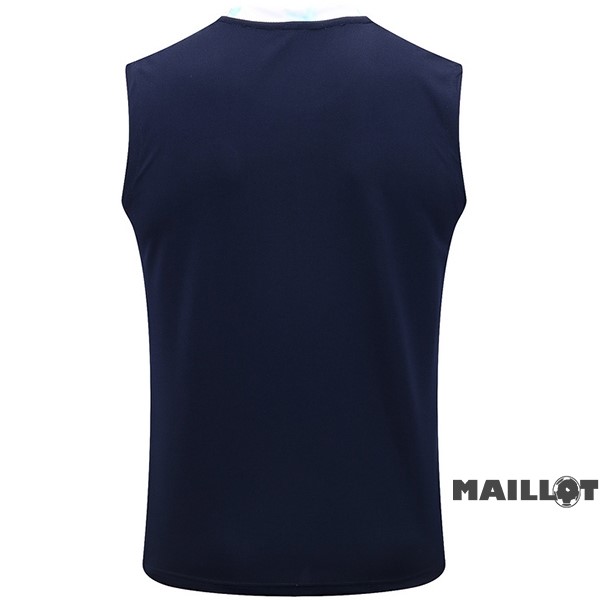 Foot Maillot Pas Cher Entrainement Sans Manches Manchester City 2022 2023 Bleu Blanc