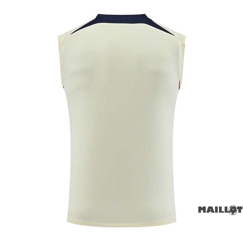 Foot Maillot Pas Cher Entrainement Sans Manches Paris Saint Germain 2023 2024 Jaune Bleu