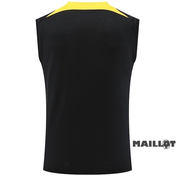 Foot Maillot Pas Cher Entrainement Sans Manches Paris Saint Germain 2023 2024 Noir I Jaune