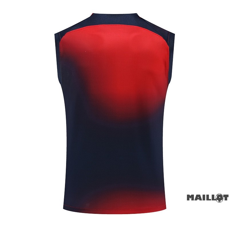 Foot Maillot Pas Cher Entrainement Sans Manches Paris Saint Germain 2023 2024 Rouge Bleu