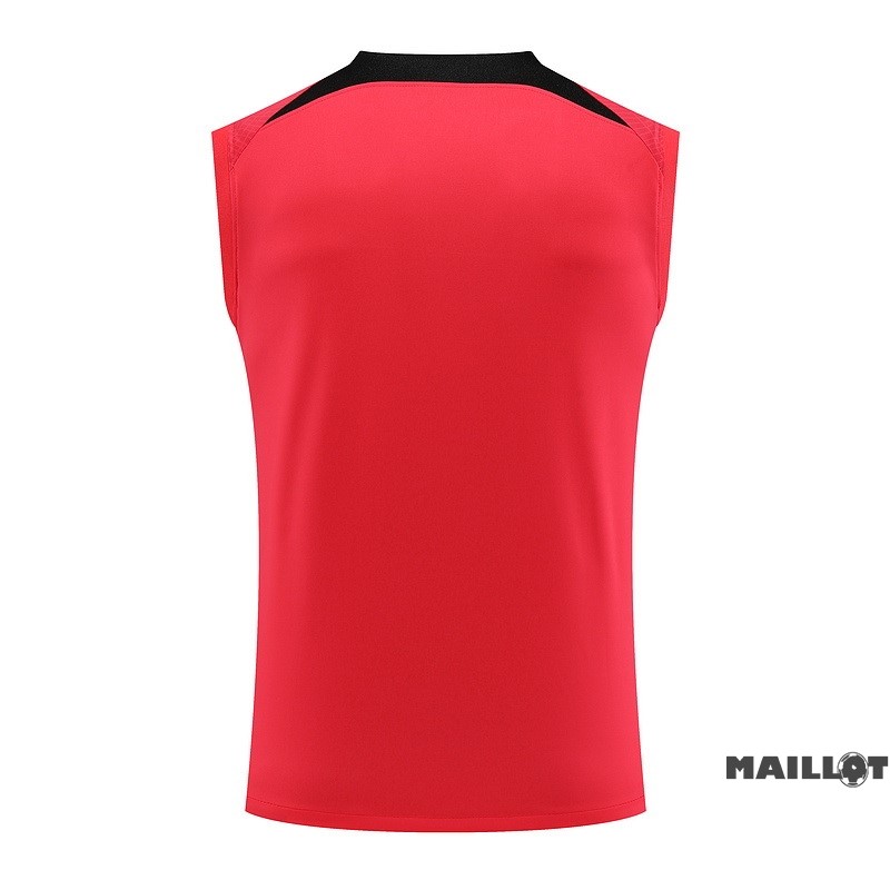 Foot Maillot Pas Cher Entrainement Sans Manches Paris Saint Germain 2023 2024 Rouge I Noir