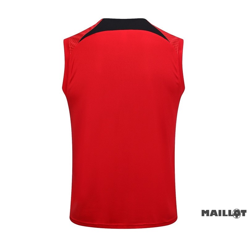 Foot Maillot Pas Cher Entrainement Sans Manches Paris Saint Germain 2023 2024 Rouge Noir