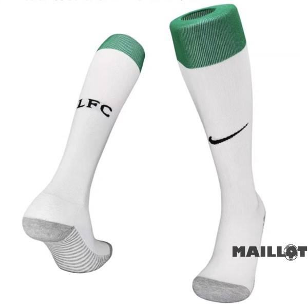Foot Maillot Pas Cher Exterieur Chaussette Enfant Liverpool 2023 2024 Blanc Vert