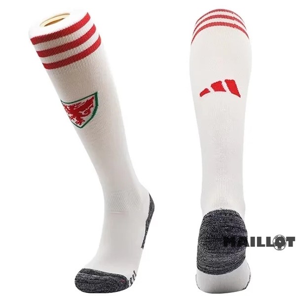 Foot Maillot Pas Cher Exterieur Chaussette Pays de Galles 2022 Blanc