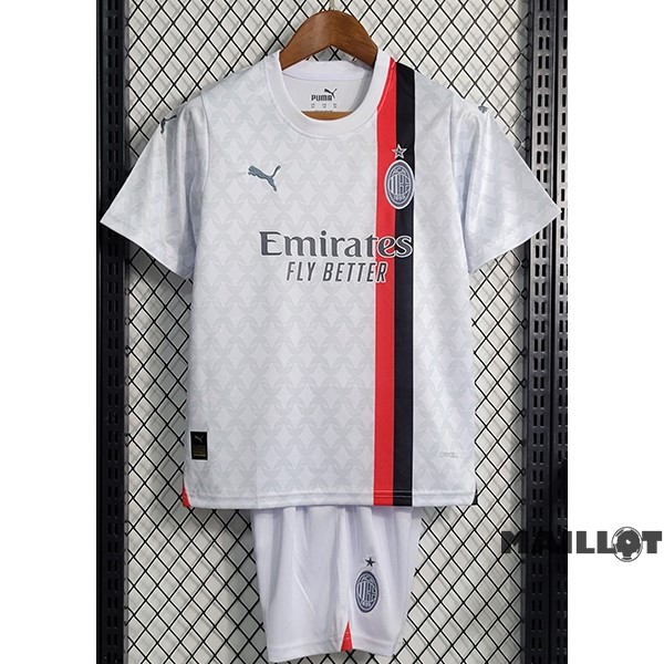 Foot Maillot Pas Cher Exterieur Conjunto De Enfant AC Milan 2023 2024 Blanc