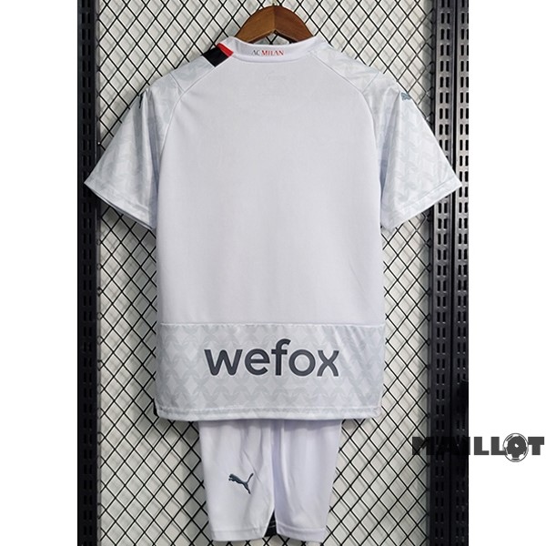 Foot Maillot Pas Cher Exterieur Conjunto De Enfant AC Milan 2023 2024 Blanc