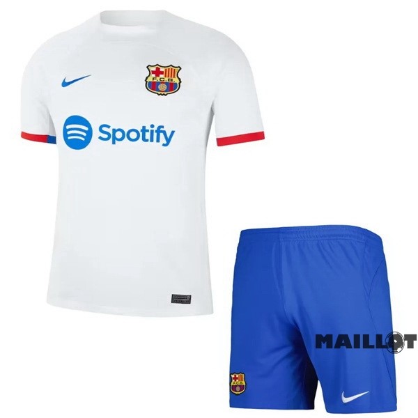 Foot Maillot Pas Cher Exterieur Conjunto De Enfant Barcelona 2023 2024 Blanc