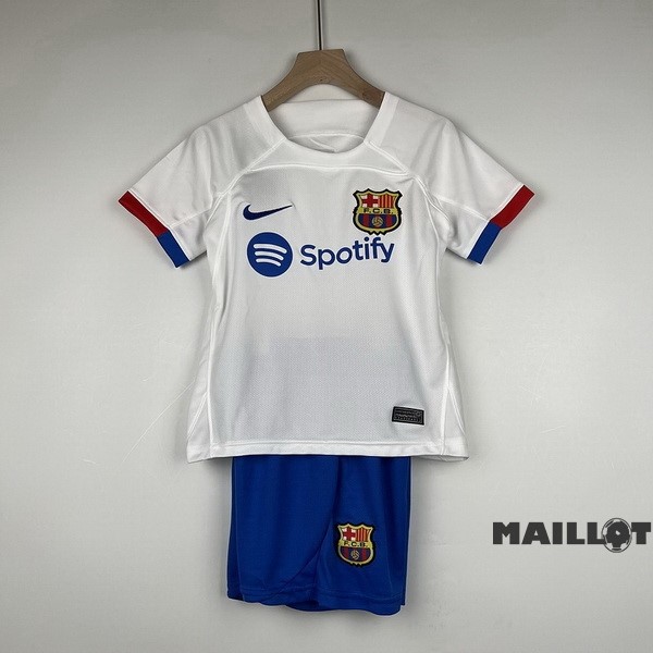 Foot Maillot Pas Cher Exterieur Conjunto De Enfant Barcelona 2023 2024 Blanc
