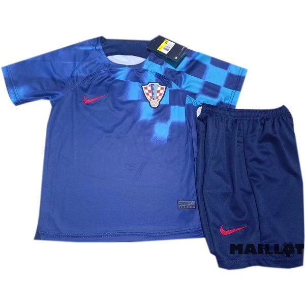 Foot Maillot Pas Cher Exterieur Conjunto De Enfant Croatie 2022 Bleu