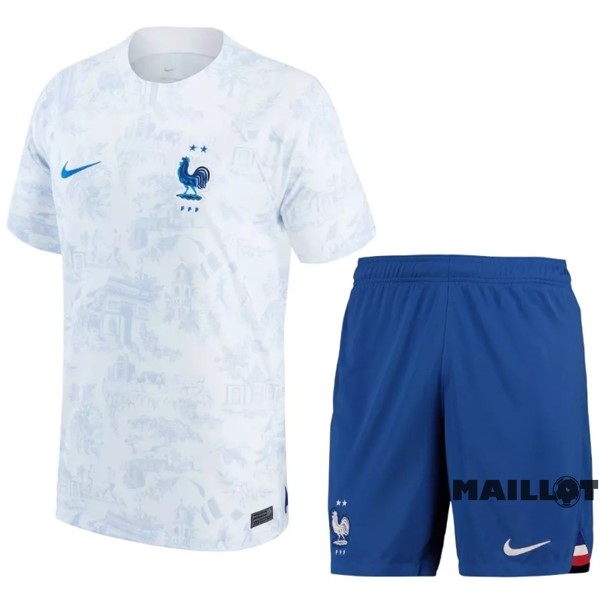 Foot Maillot Pas Cher Exterieur Conjunto De Enfant France 2022 Blanc