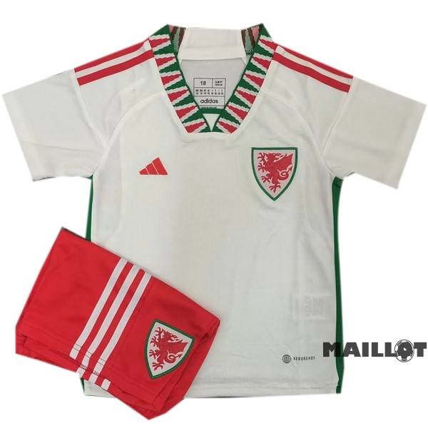 Foot Maillot Pas Cher Exterieur Conjunto De Enfant Pays de Galles 2022 Blanc