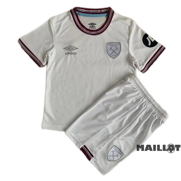 Foot Maillot Pas Cher Exterieur Conjunto De Enfant West Ham United 2023 2024 Blanc