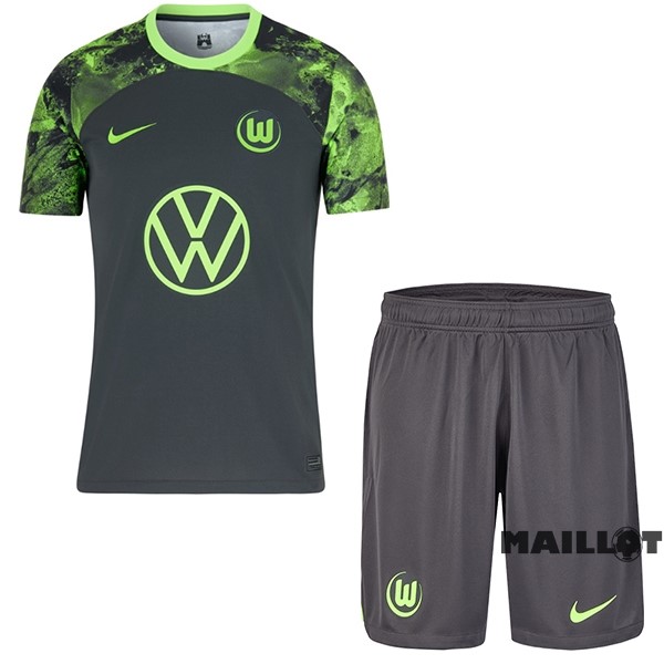 Foot Maillot Pas Cher Exterieur Conjunto De Enfant Wolfsburgo 2023 2024 Vert Marine