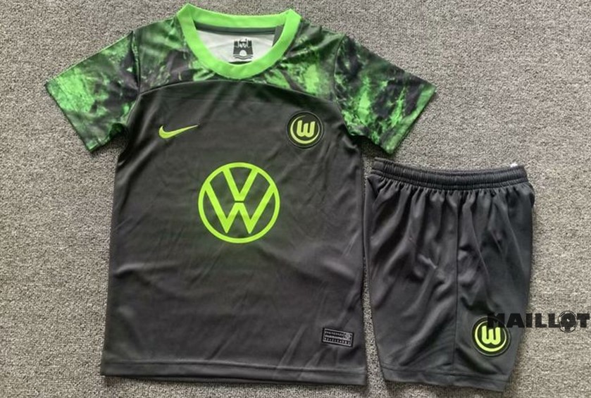 Foot Maillot Pas Cher Exterieur Conjunto De Enfant Wolfsburgo 2023 2024 Vert Marine