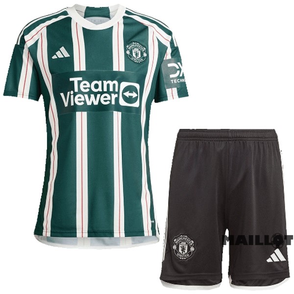 Foot Maillot Pas Cher Exterieur Conjunto De Homme Manchester United 2023 2024 Vert