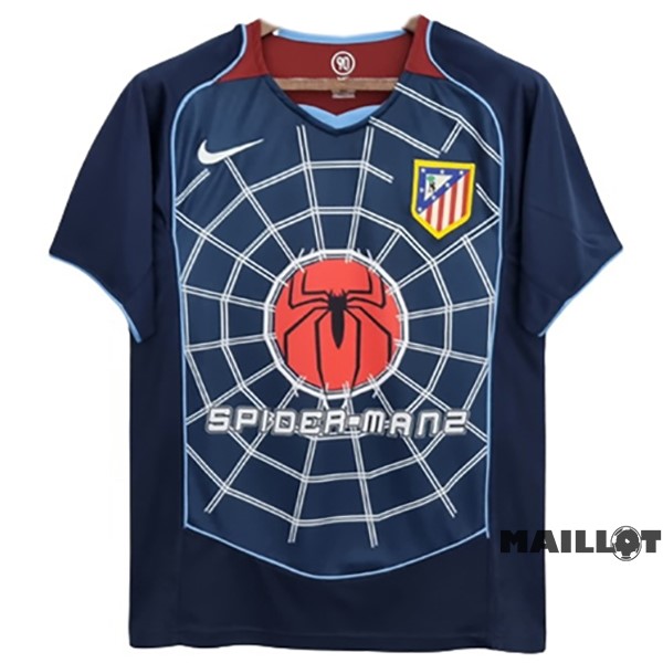 Foot Maillot Pas Cher Exterieur Maillot Atlético Madrid Retro 2004 Bleu