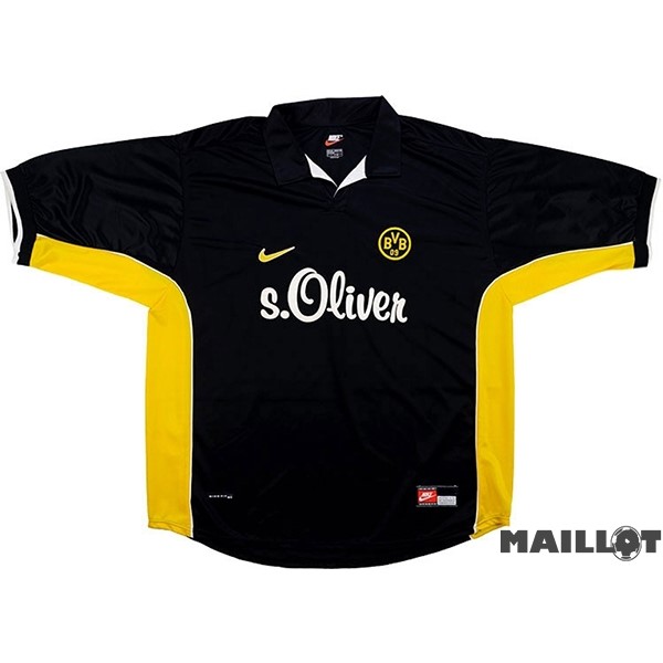 Foot Maillot Pas Cher Exterieur Maillot Borussia Dortmund Retro 1998 2000 Noir