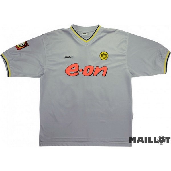 Foot Maillot Pas Cher Exterieur Maillot Borussia Dortmund Retro 2000 Gris