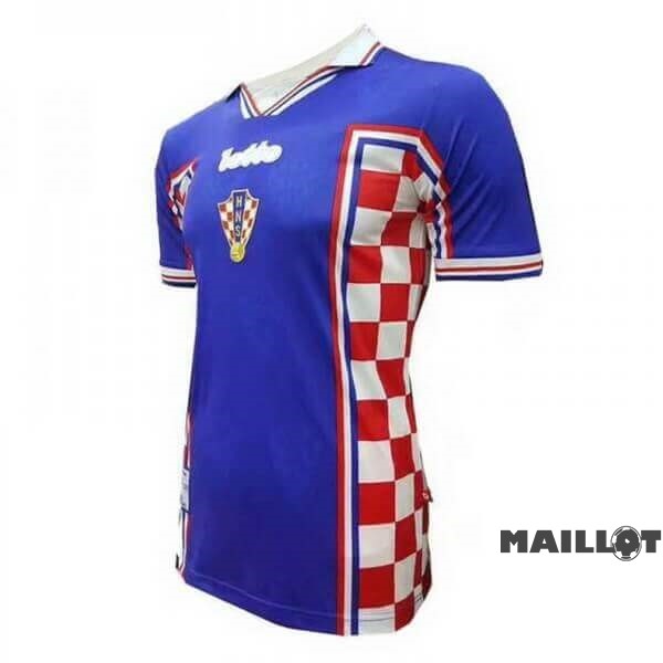 Foot Maillot Pas Cher Exterieur Maillot Croatie Retro 1998 Bleu