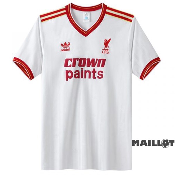 Foot Maillot Pas Cher Exterieur Maillot Liverpool Retro 1985 1986 Blanc